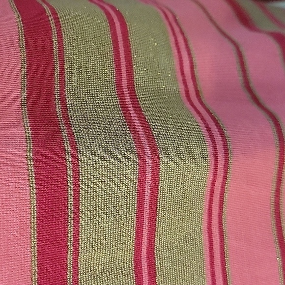 BANANA REPUBLIC pink & metalic gold striped dress.   Size 16 tall. - Picture 4 of 7